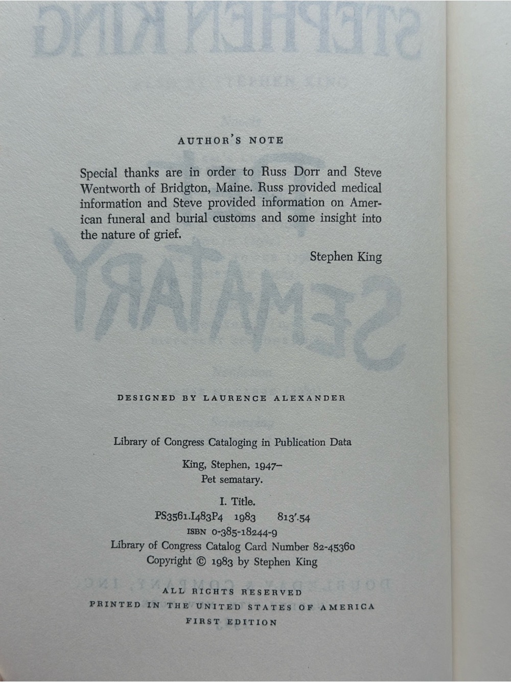 Pet Sematary by Stephen King - FIRST EDITION | Fiction, Horror | Hardcover Book - Picture 3 of 13